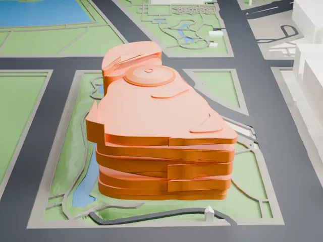 National Museum of the American Indian model, West view