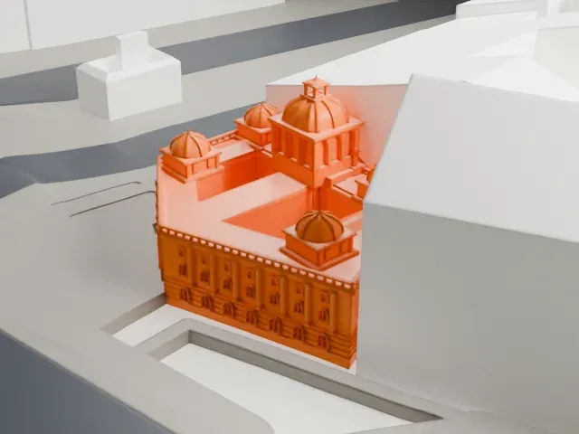 National Museum (Prague) model, East view