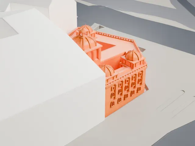 National Museum (Prague) model, West view