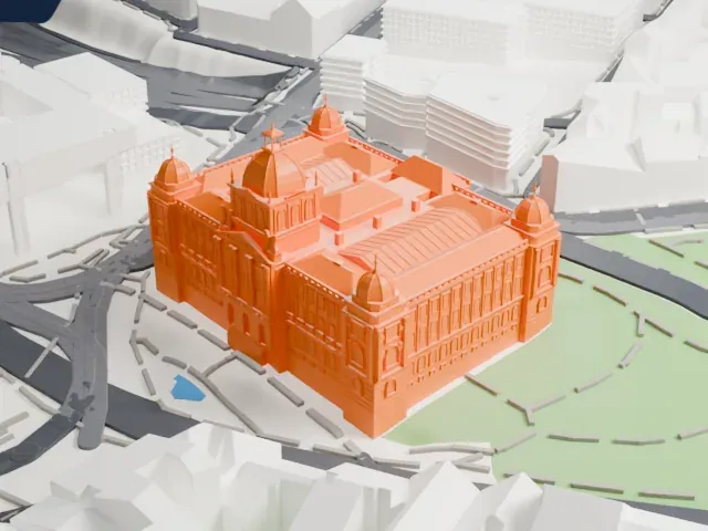 National Museum (Prague) model, West view
