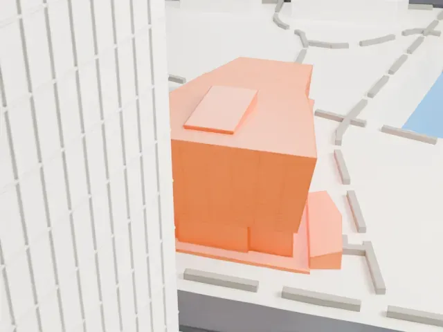 9/11 Memorial & Museum model, East view