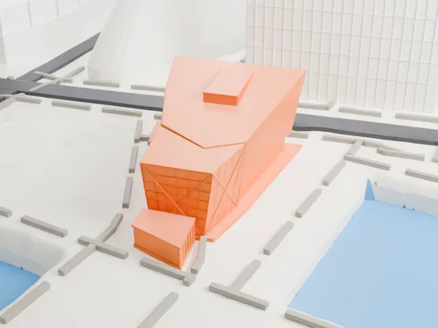 9/11 Memorial & Museum model, West view