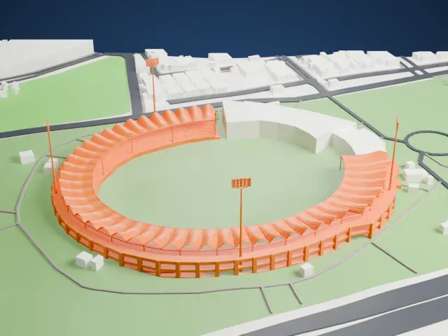 National Stadium, Karachi model, West view