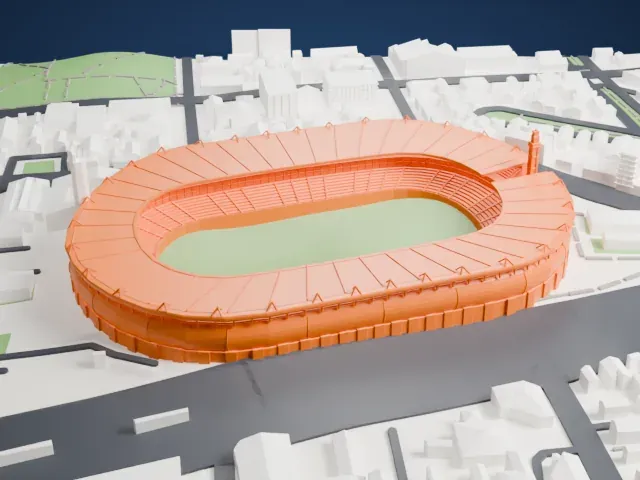 National Stadium of Peru model, East view