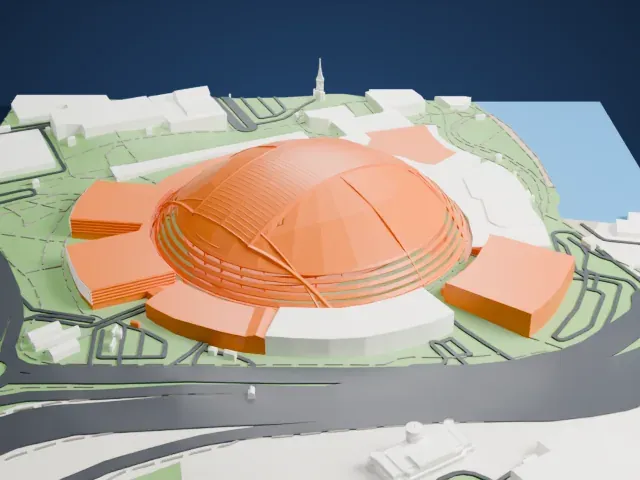 National Stadium (Singapore) model, North view