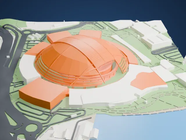 National Stadium (Singapore) model, West view