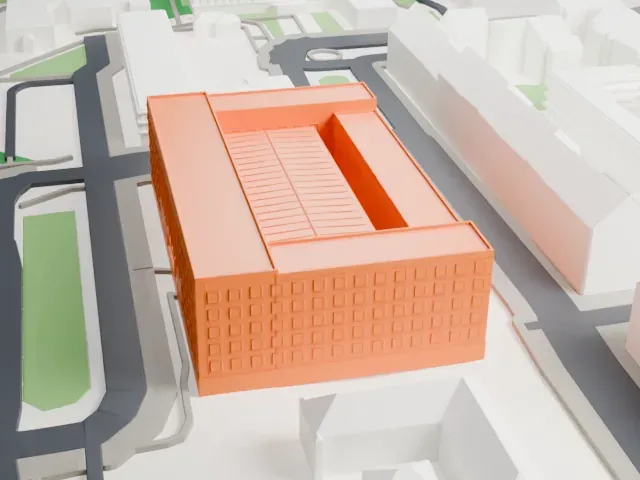 National Technical Museum model, East view