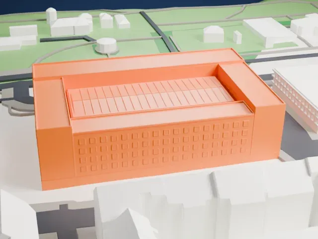 National Technical Museum model, North view