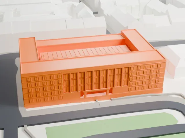 National Technical Museum model, South view