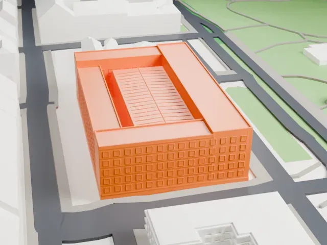 National Technical Museum model, West view