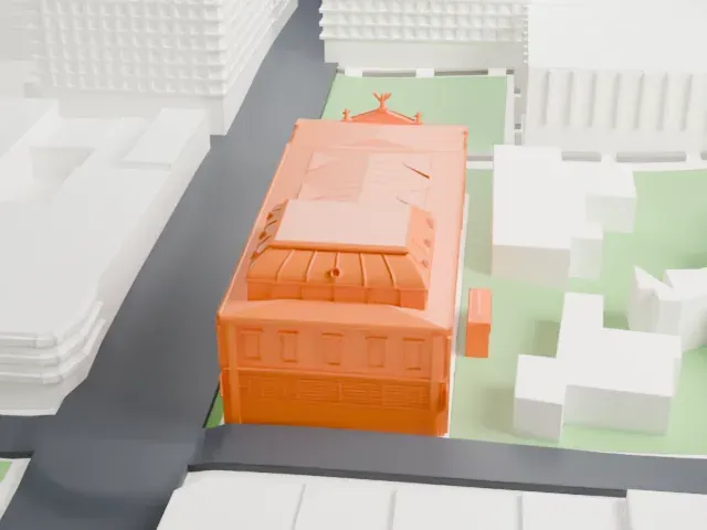 National Theatre of Costa Rica model, East view