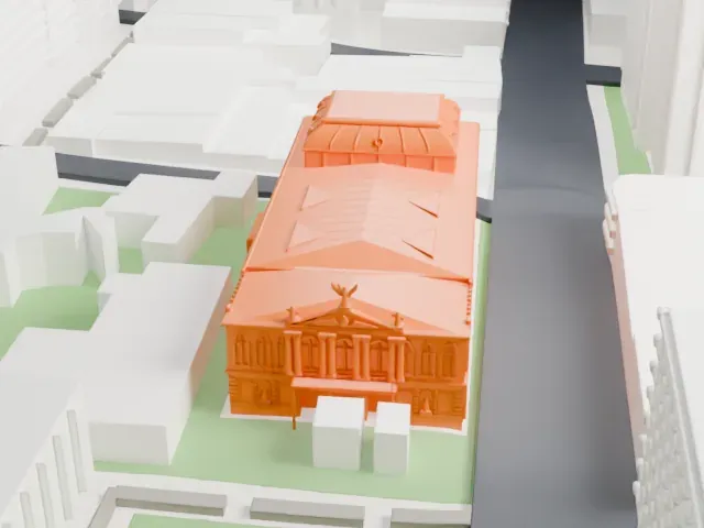 National Theatre of Costa Rica model, West view