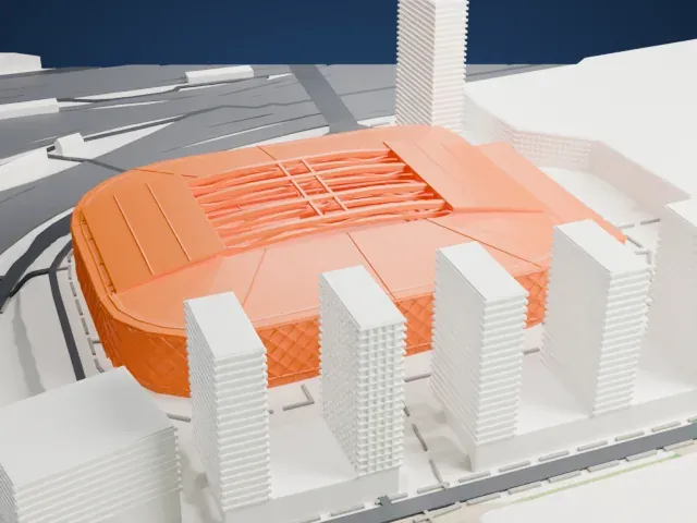 Nationalarenan model, West view
