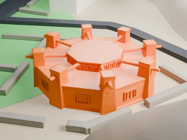 Navajo Nation Council Chamber model, North view