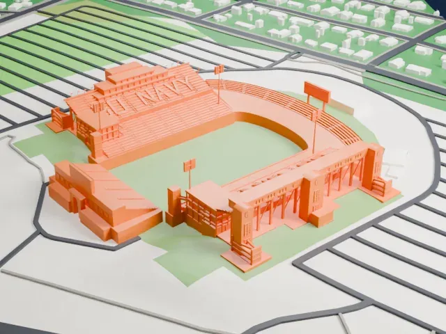 Navy–Marine Corps Memorial Stadium model, East view