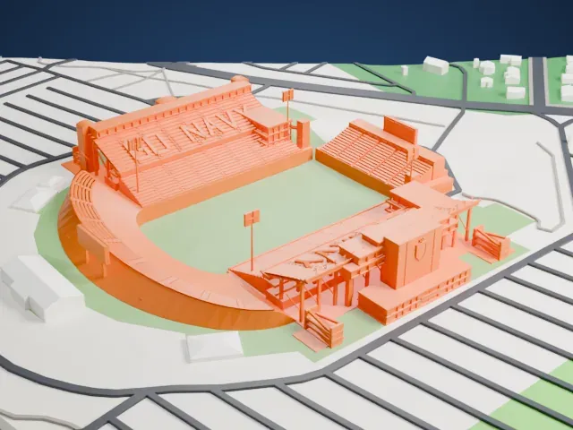 Navy–Marine Corps Memorial Stadium model, West view