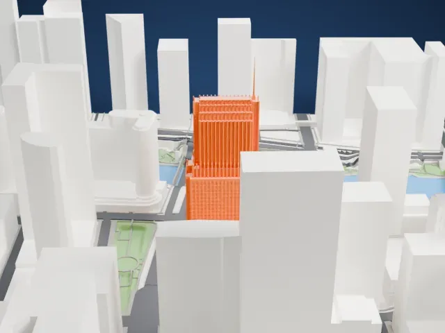 NBC Tower model, North view