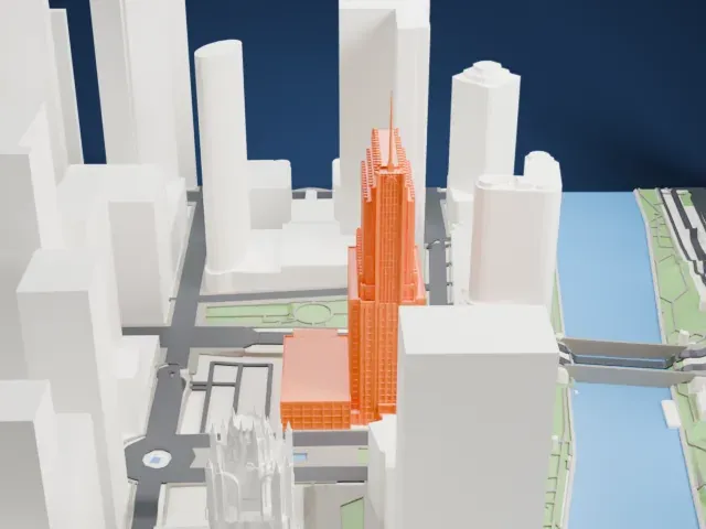 NBC Tower model, West view