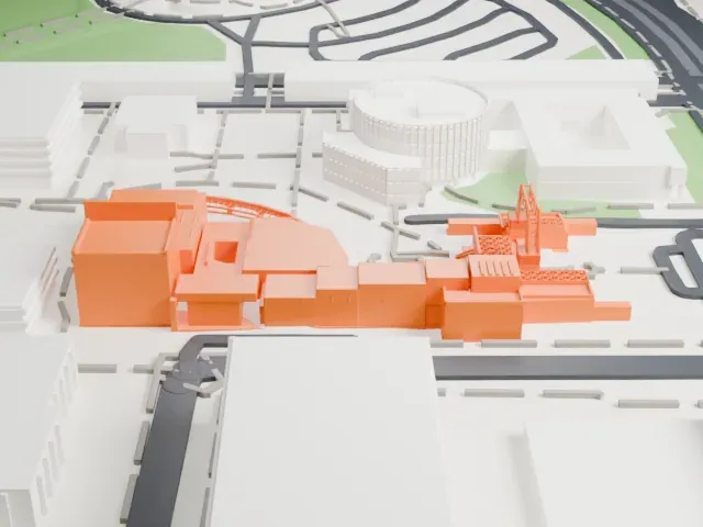 Nelson Fine Arts Center model, North view