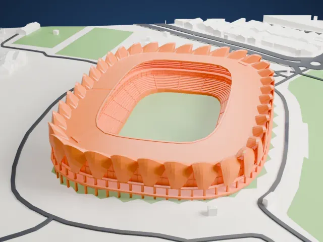 Nelson Mandela Bay Stadium model, North view