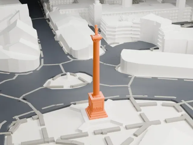 Nelson's Column model, North view