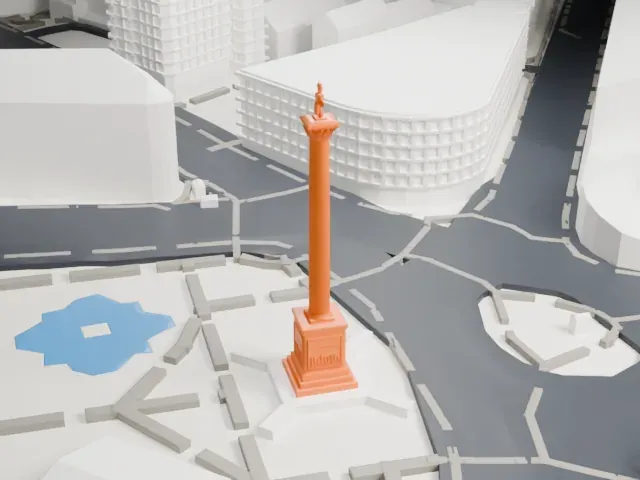 Nelson's Column model, West view