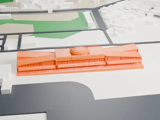 Nepalgunj Airport New Terminal model, North view