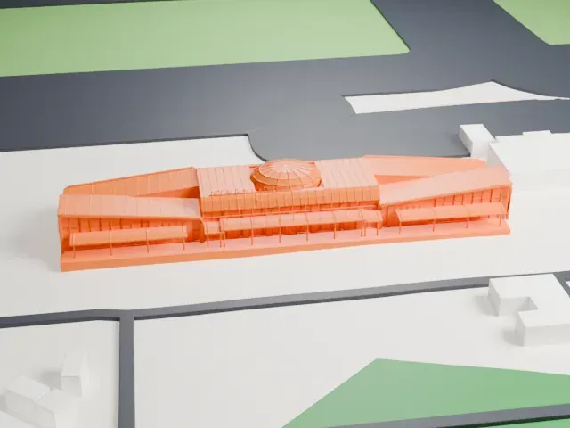 Nepalgunj Airport New Terminal model, South view