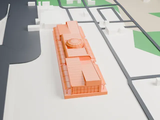 Nepalgunj Airport New Terminal model, West view