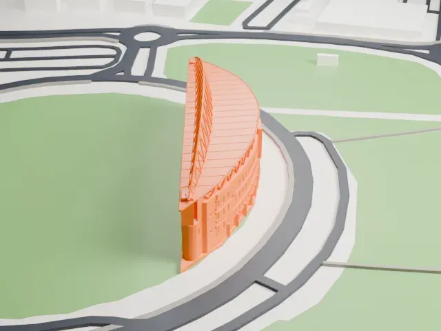 Netanya Stadium model, North view