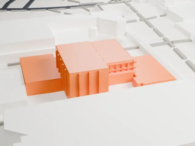 Neuberger Museum of Art model, East view