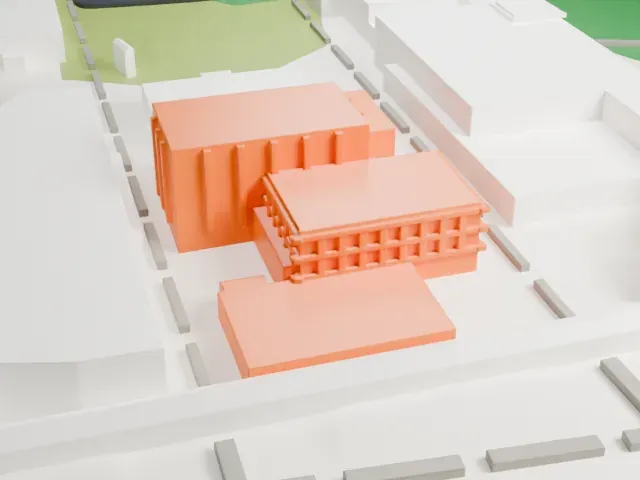 Neuberger Museum of Art model, North view