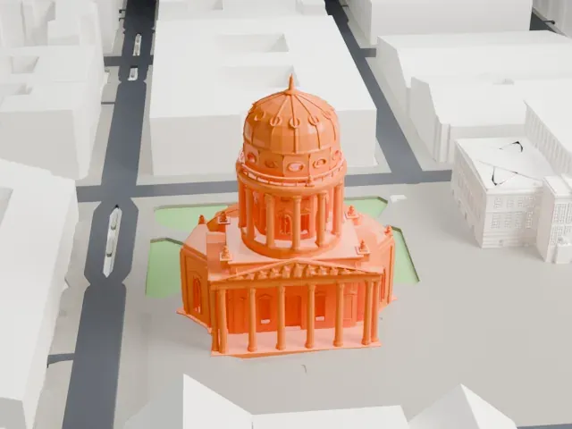 Neue Kirche, Berlin model, East view