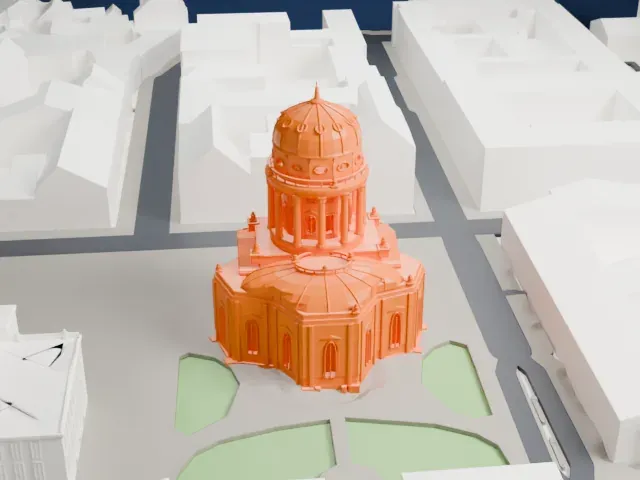 Neue Kirche, Berlin model, West view