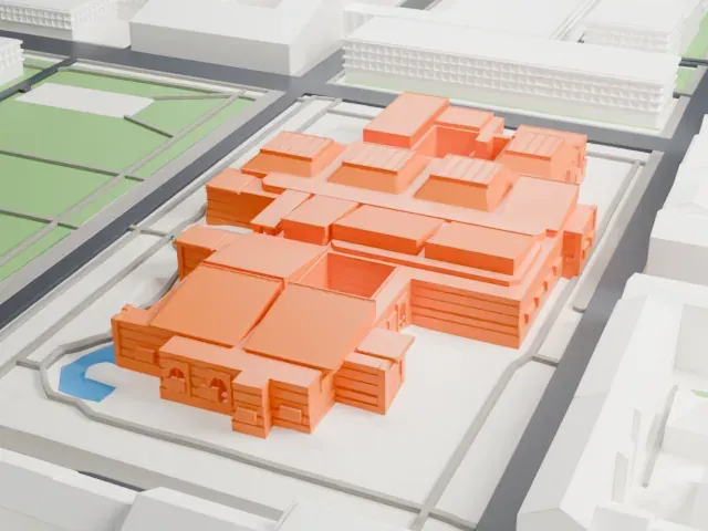 Neue Pinakothek model, East view