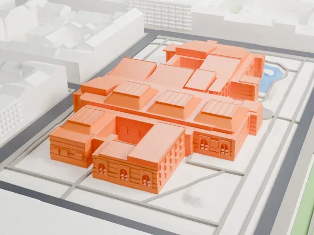 Neue Pinakothek model, West view
