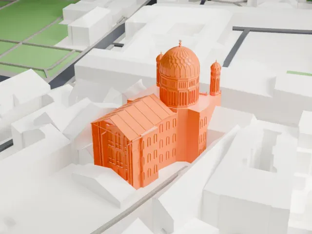 New Synagogue model, North view