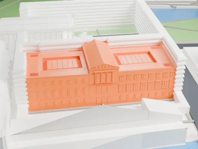 Neues Museum model, West view