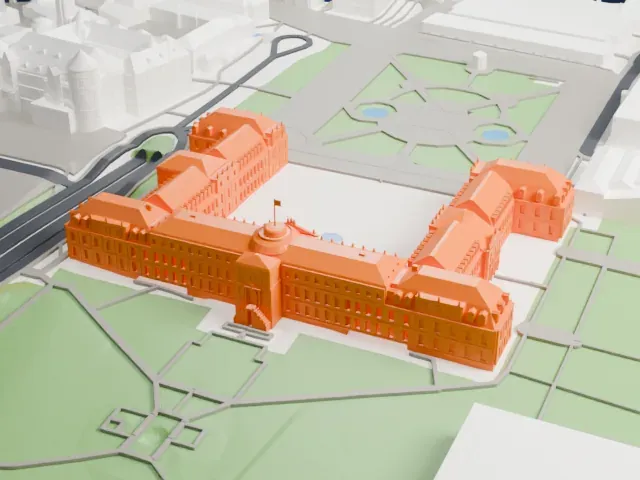 New Palace, Stuttgart model, East view