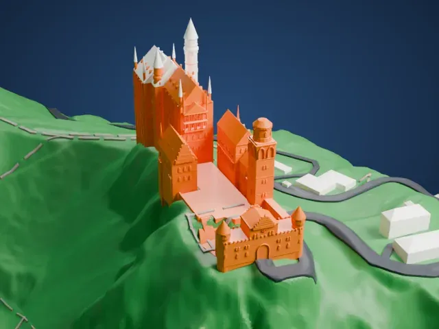 Neuschwanstein Castle model, East view