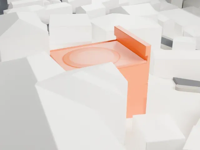 Neve Shalom Synagogue model, North view