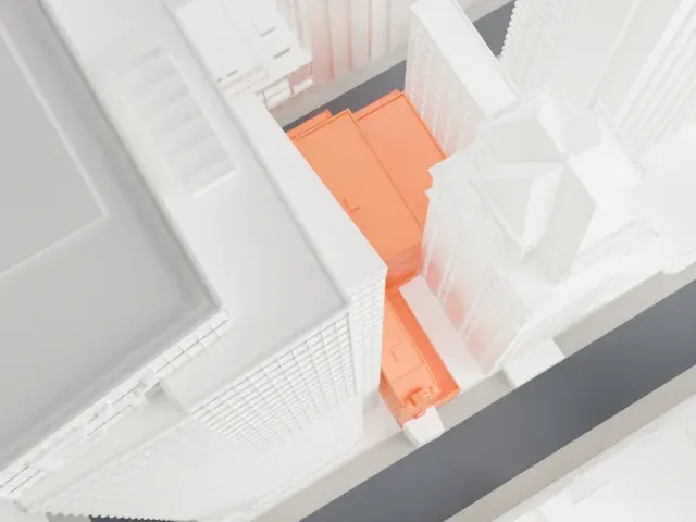 New Amsterdam Theatre model, East view
