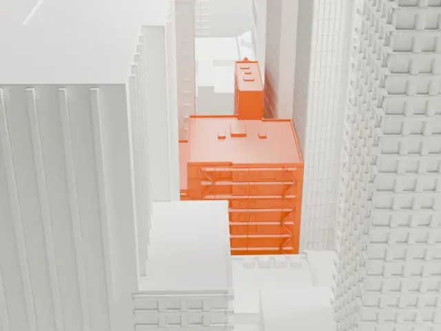 New Amsterdam Theatre model, South view