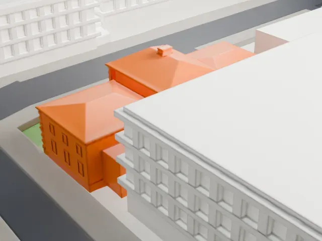 New Brunswick Main Post Office model, South view