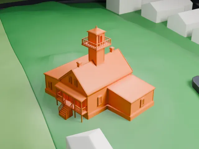 New Dorp Light model, West view