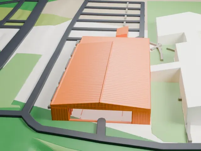 New England Air Museum Hangars model, East view