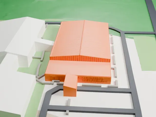 New England Air Museum Hangars model, West view