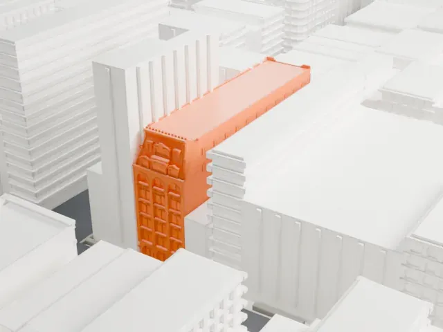 New Era Building model, East view