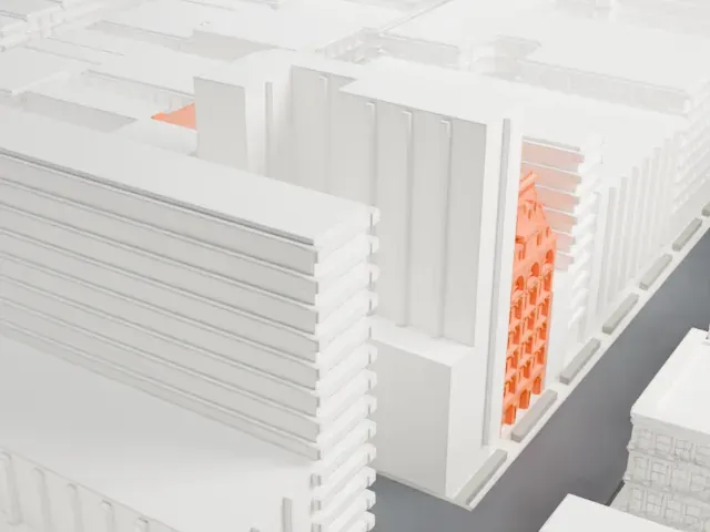 New Era Building model, South view