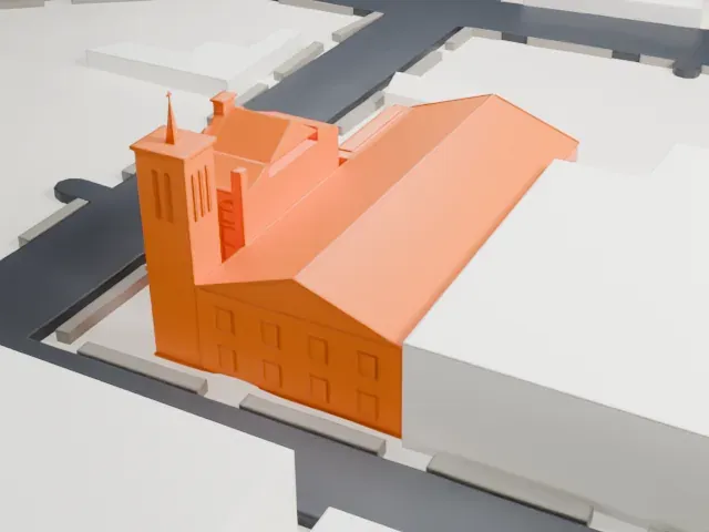 New Hope Baptist Church, Newark model, West view